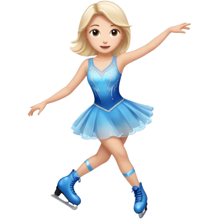 buz pıstının ustunde kayan,yarısma ıcın elbıse gıymıs ve artıstık hareketler yapan kadın emojısı  emoji