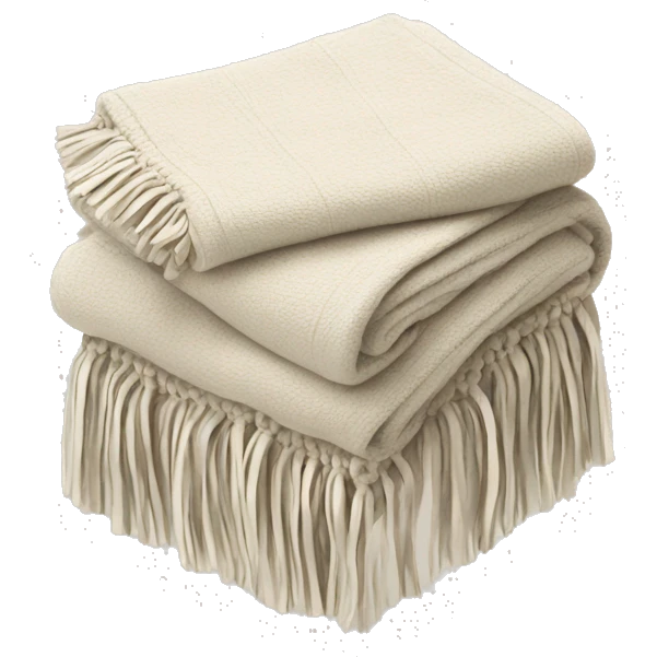 Light blanket folded with tassels  emoji