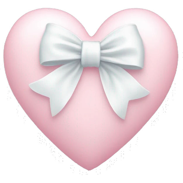 Pastel pink heart with white bow emoji