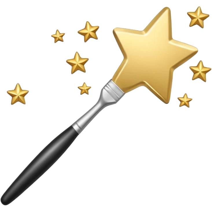 a painting brush with shiny stars emoji