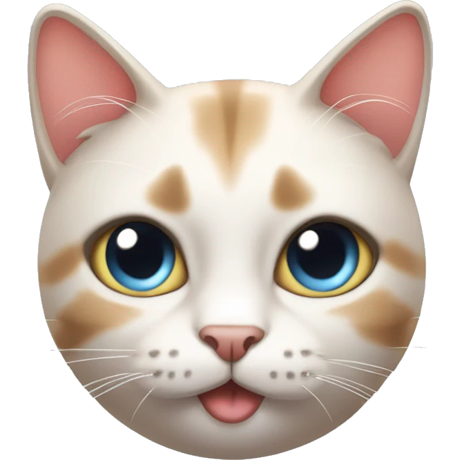 Cat rollin eyes while blushing emoji