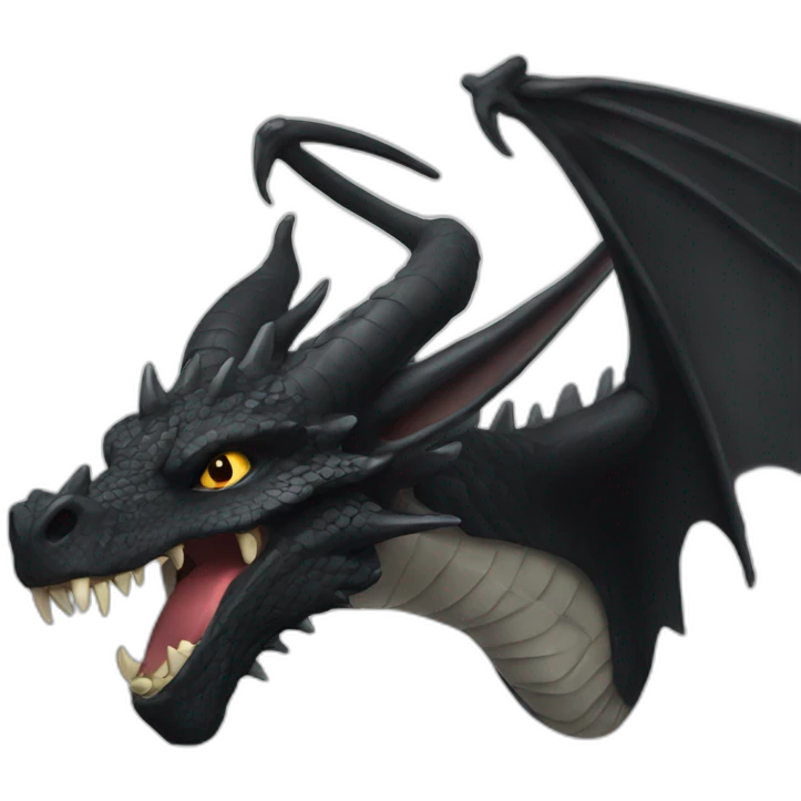 Black Dragon with long horn emoji