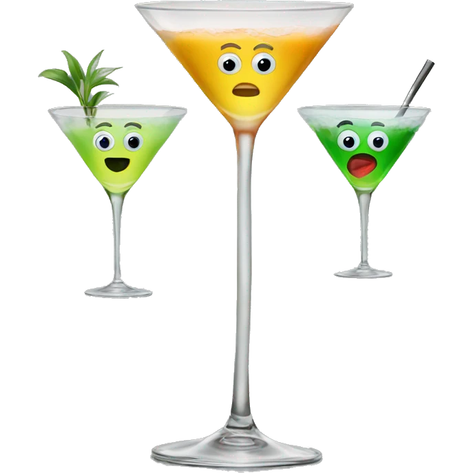 3 drinks in martini glass emoji