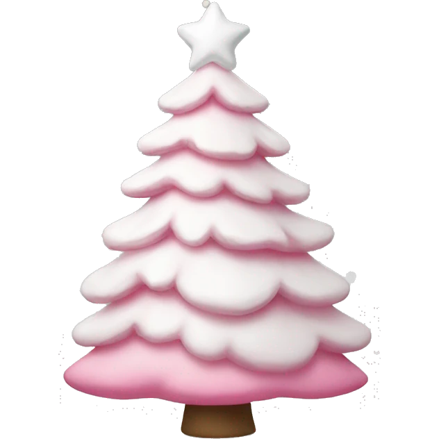 white and pink christmas tree emoji