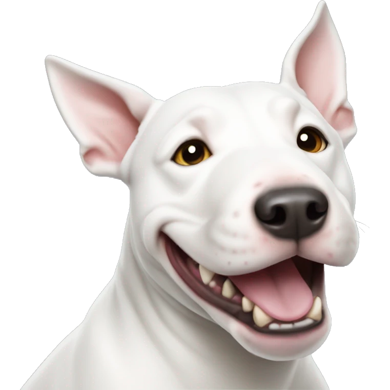 White happy bull terrier  emoji