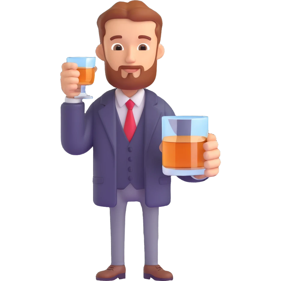 a person with a whiskey glass emoji