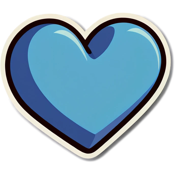 Pop art blue heart  emoji