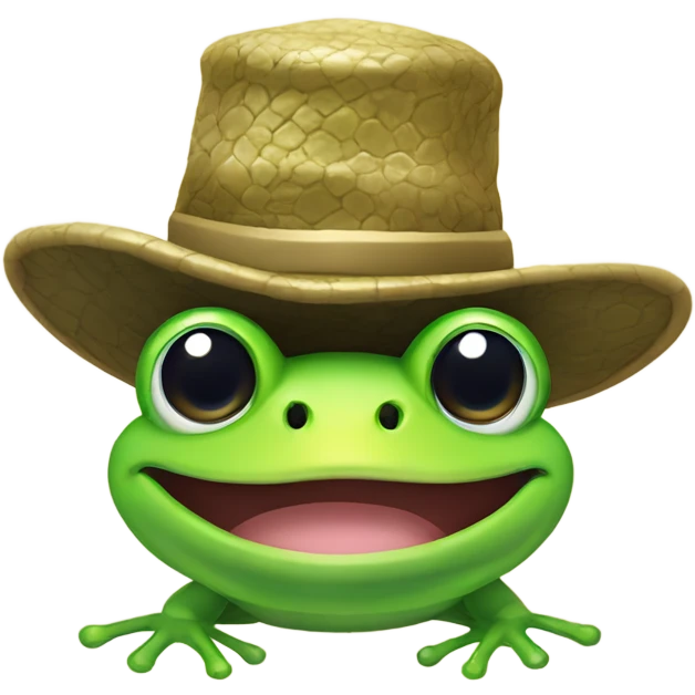 Frog and snake with cute hats  emoji