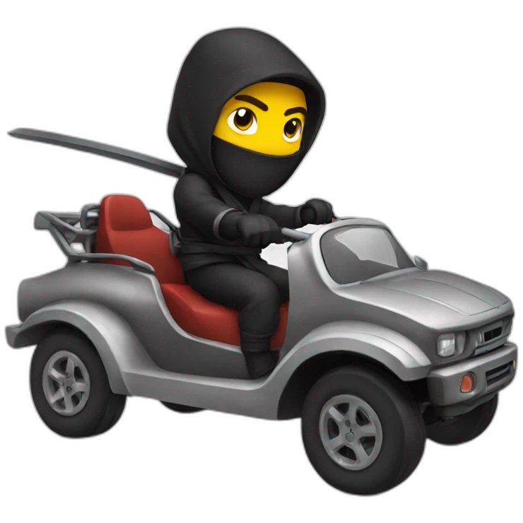 Ninja riding a car emoji