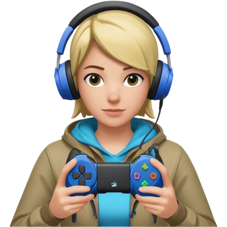 Avec PlayStation et casque Sony jouant à Fortnite  emoji