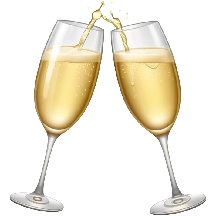 Two Champagne glass clink with sparkle emoji