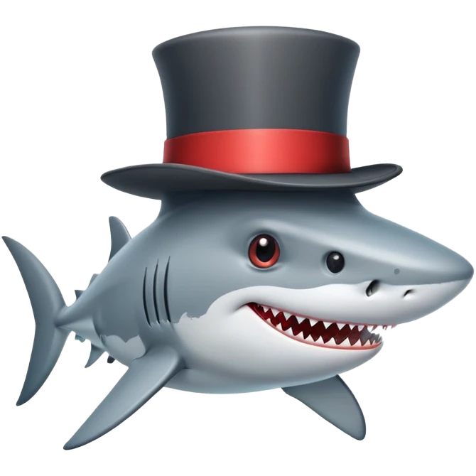 shark with tophat emoji
