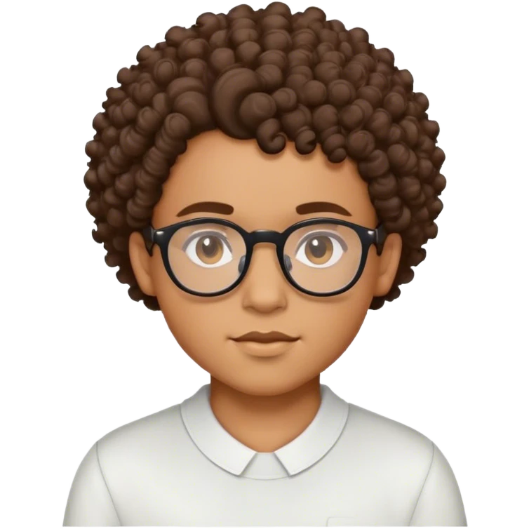 Lightskin boy with curly hair and glasses with a haircut lined up sharp emoji