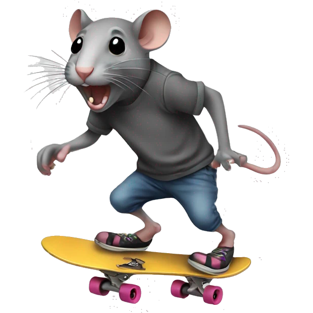 Rat skateboarding  emoji