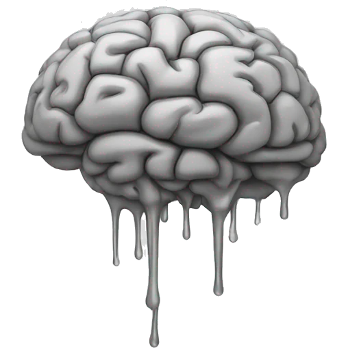 melting cartoon monotone brain emoji
