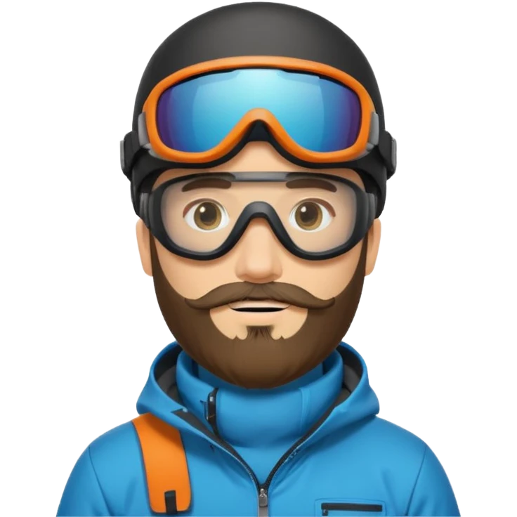 Snowboarder with goggles and beard























 emoji