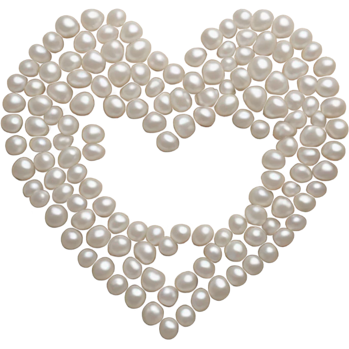 Heart outline of pearls emoji