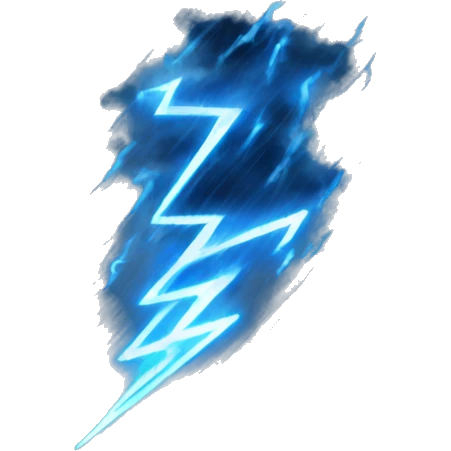 Blue lightning with Rain emoji