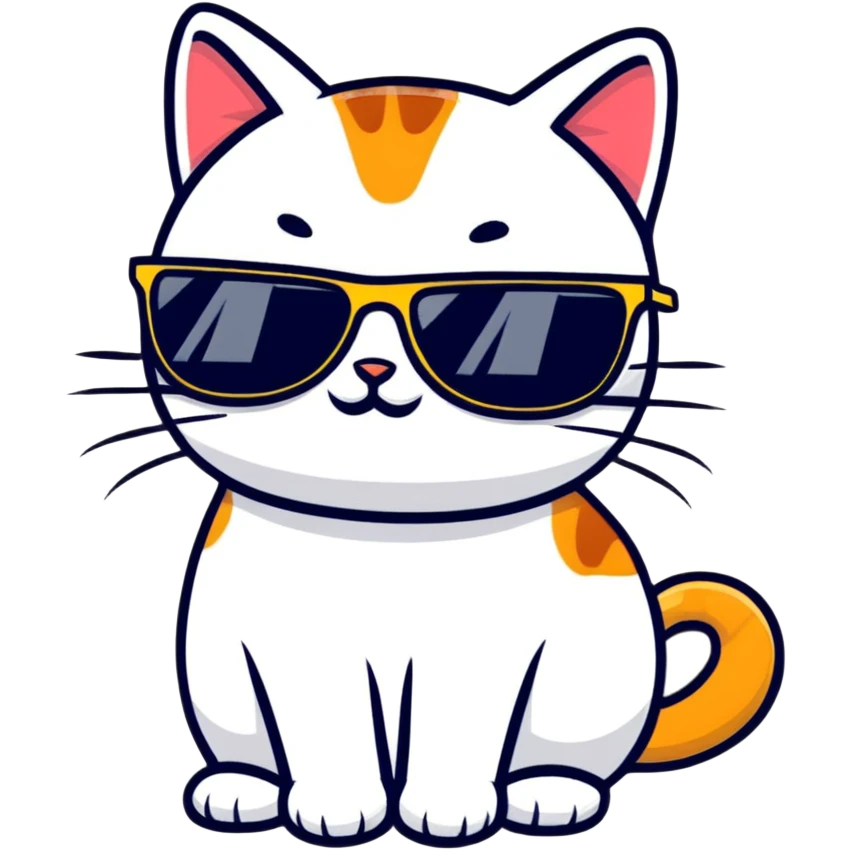 Cat with sunglasses emoji