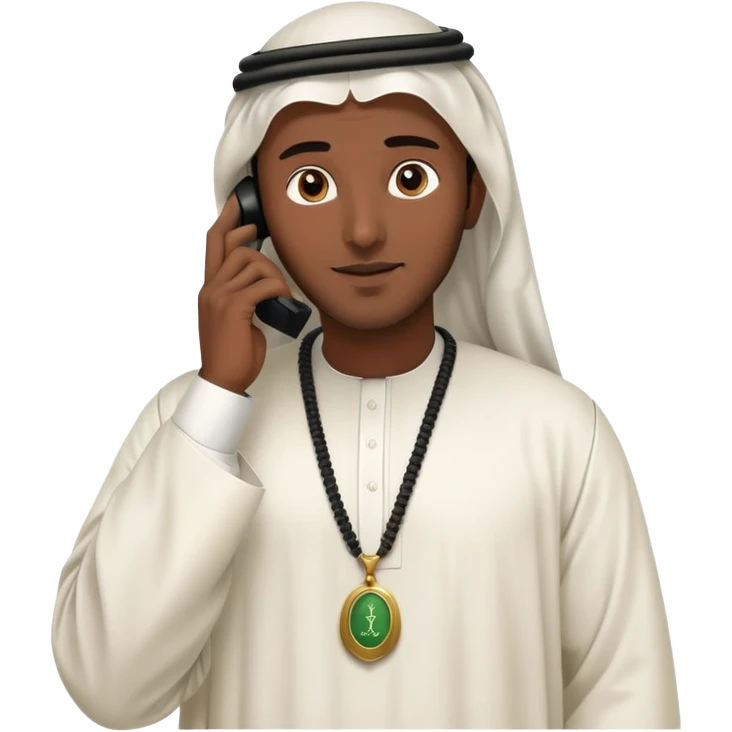 Saudi man in traditional attire talking on the phone emoji