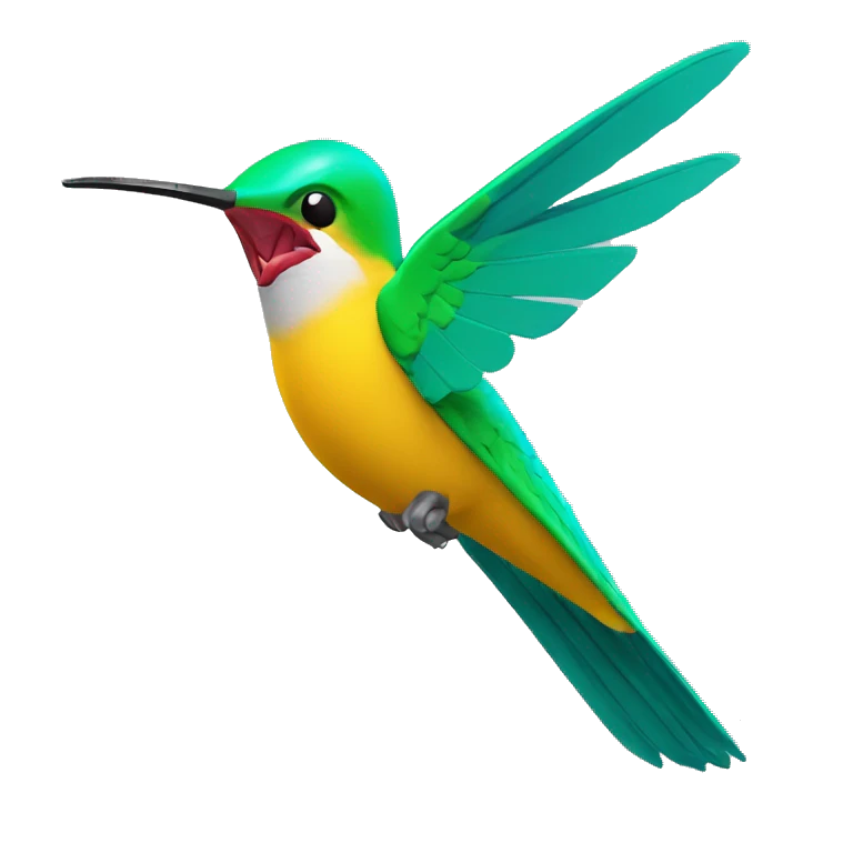 colibri contento en 3D emoji