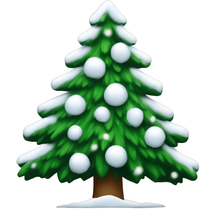 christmas tree with snow emoji