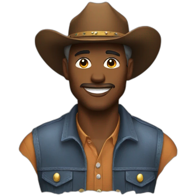 cowboy with a birthday boy hat on emoji