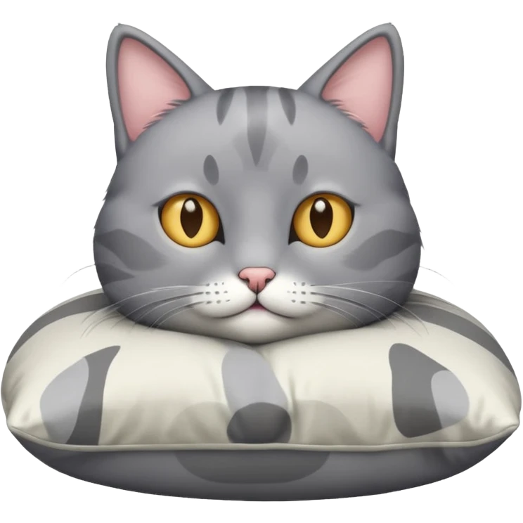 Grey cat on the pillow emoji