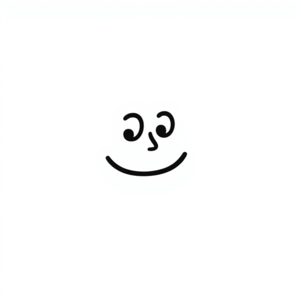 white circle face with squiggle lines for eyes and a mouth emoji