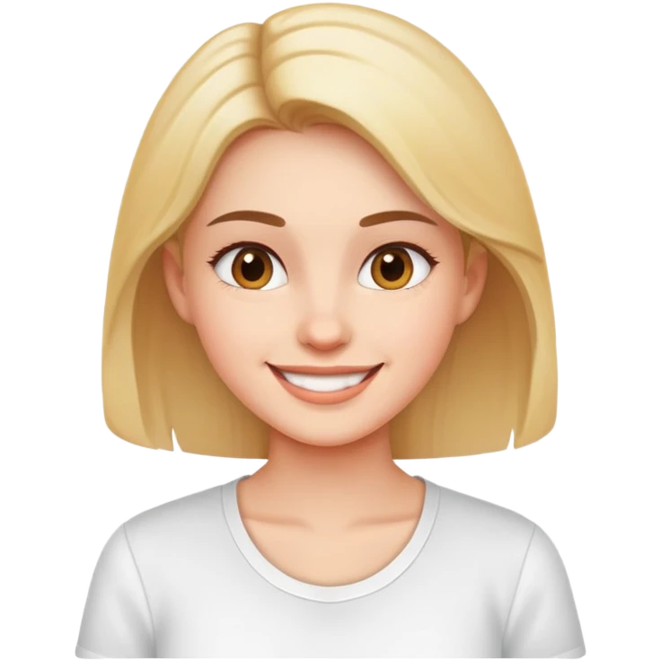 smiling girl in white shirt emoji
