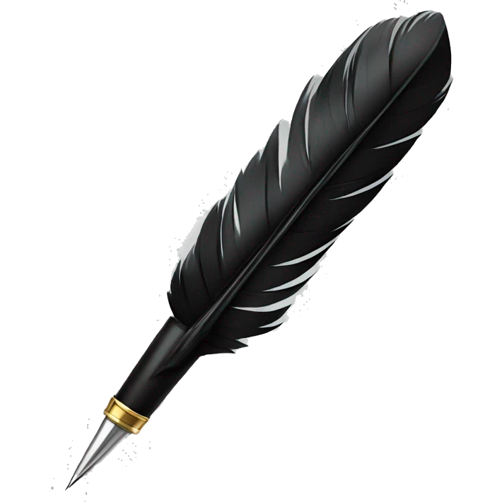 Full black quill pen emoji