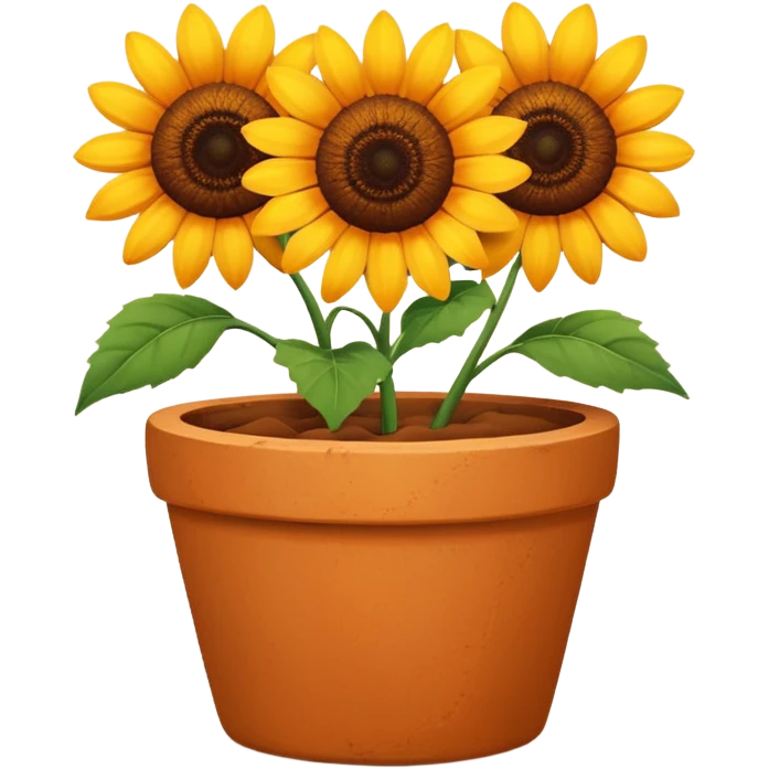 sun flowers in a clay pot emoji