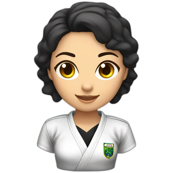 brazilian jiu jitsu black belt female emoji