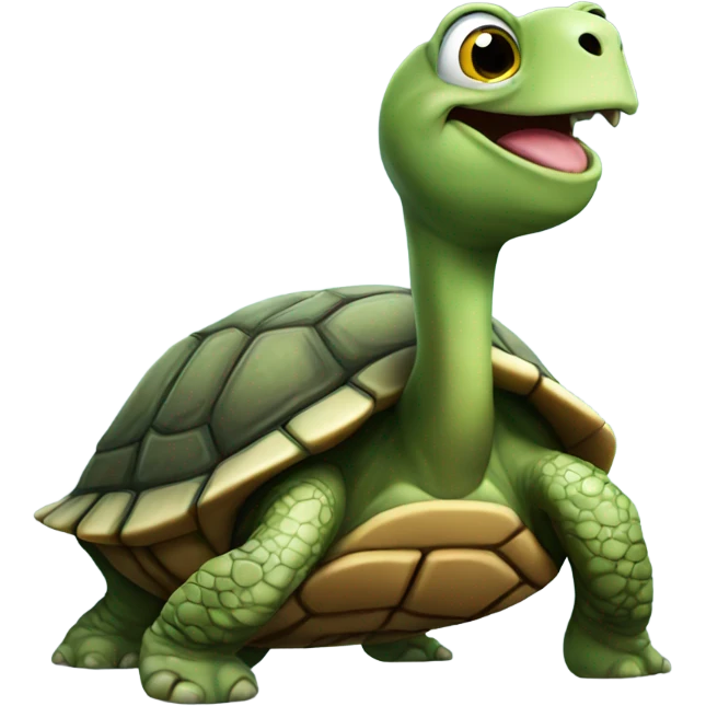 turtle that is doing mewing pose emoji