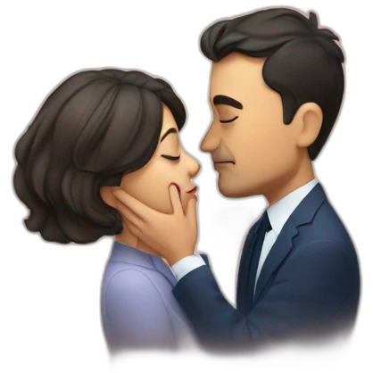 Gérald darmanin kissing a sad woman emoji