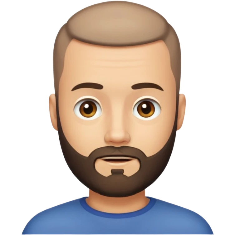 bearded man with buzz cut emoji