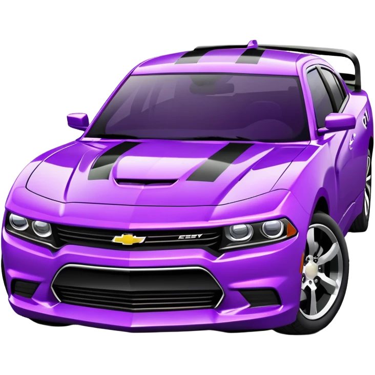 Purple Chevy charger with black stripes emoji