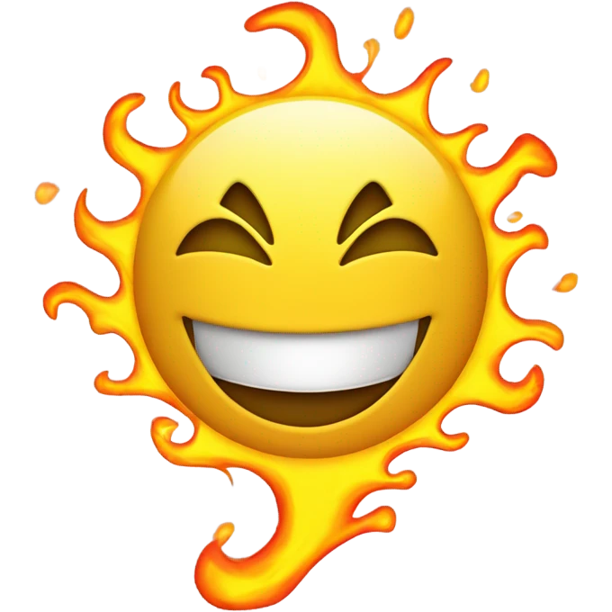 Smiley face on fire emoji