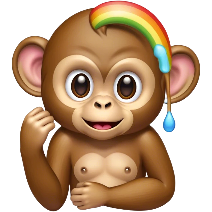 Monkey, barf rainbow emoji