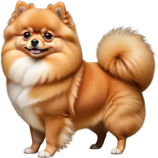 Cinematic Noble Orange Pomeranian Portrait Emoji, Poised and regal, with a compact, fluffy build and a well-groomed, vibrant orange Fur, deep-set soulful brown eyes, Simplified yet sharp and sophisticated features, highly detailed, glowing with a soft, dignified glow, high shine, intelligent and spirited, stylized with an air of elegance, focused and attentive, soft glowing outline, capturing the essence of a watchful and confident companion, so majestic it feels as though it could prance out of the screen with effortless authority! emoji