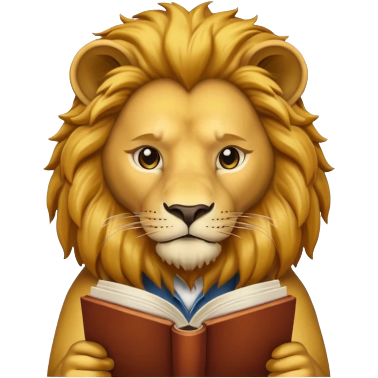 kitap okuyan aslan emoji
