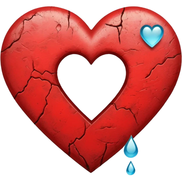 heart with a teardrop and grunge texture emoji