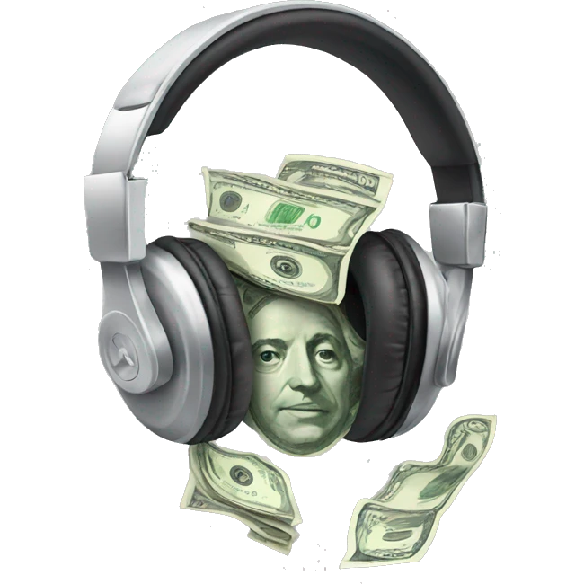 Headphones made out of money emoji