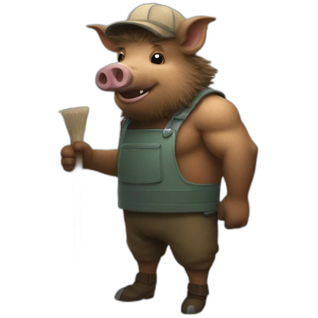 boar as dustman emoji