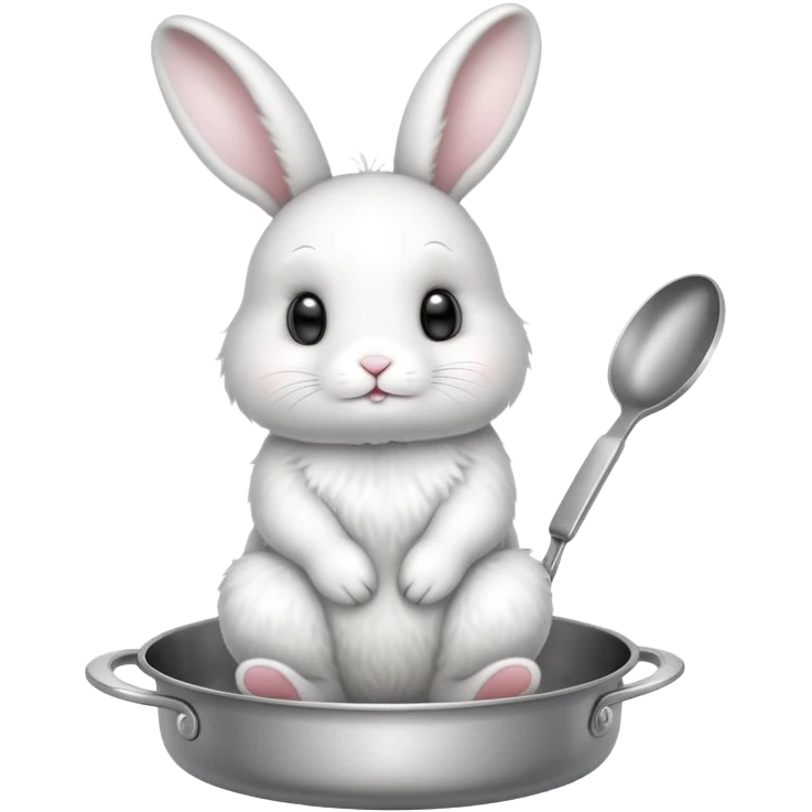 White bunny on a pan emoji