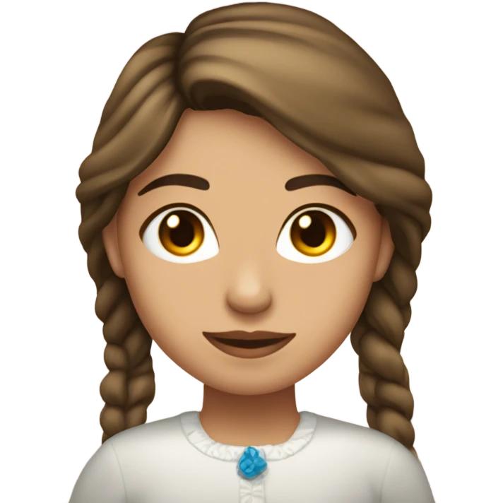 un chica güera, cabello castaño lacio, ojos cafes claro  emoji