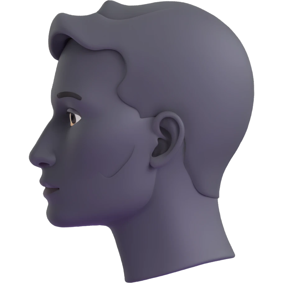 gray human profile side view of face emoji