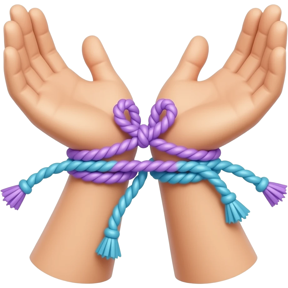 Hands Tied up using Purple/blue Ropes emoji