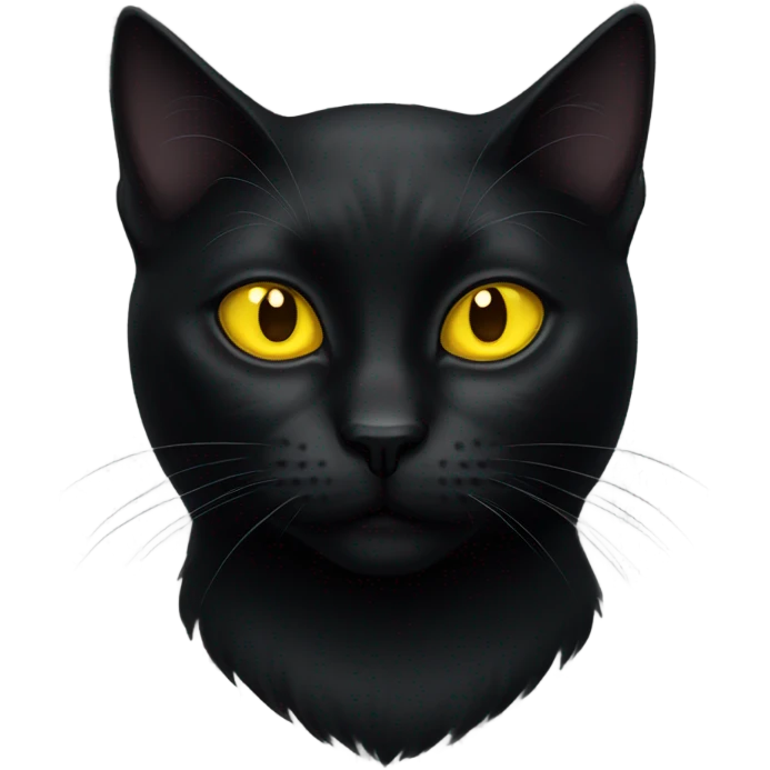 Black cat yellow eyes emoji