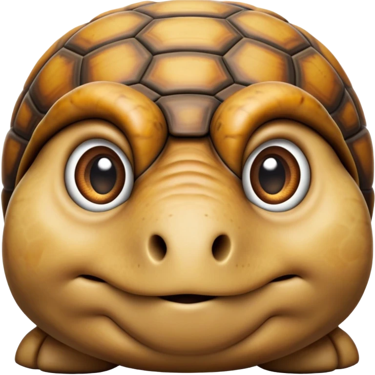 cinematic-tortoise-realistic--emoji,-sturdy-domed-shell-in-rich-earthy-tones,,-wrinkled-wise-face-peering-ahead-with-calm-determination,-cute large-eyes-reflecting-centuries of wisdom, zoomed into its face emoji